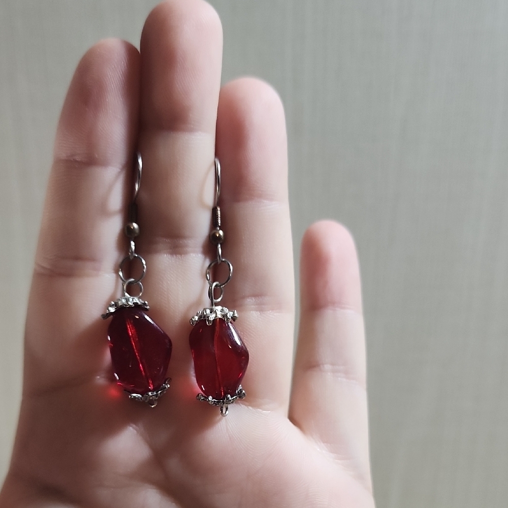 Red Dangle Earrings